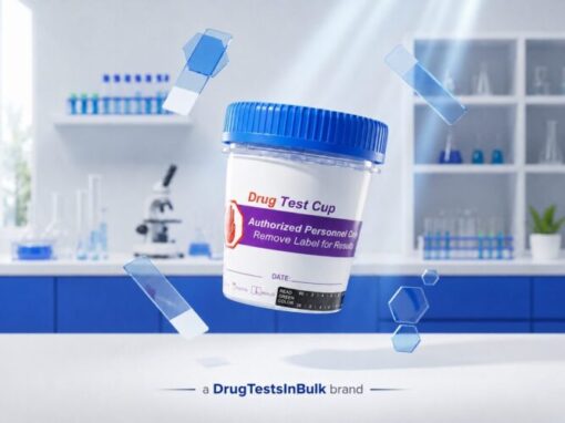 Multi-panel urine drug test cup for amphetamine and methamphetamine screening