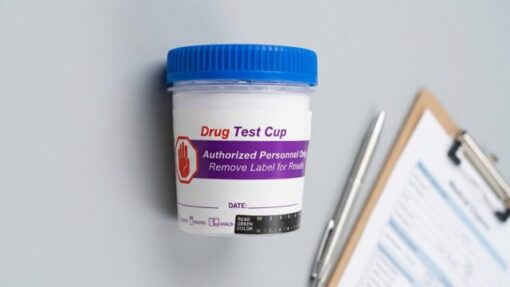 Specimen drug screening cup for workplace screening