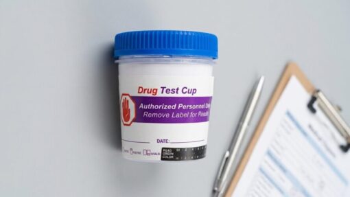 Workplace drug screening cup for urine alcohol testing