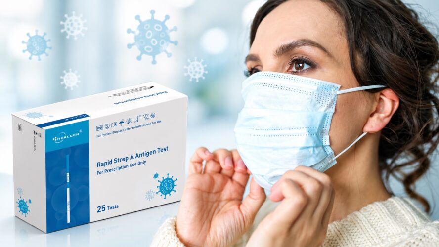 Healgen 25-pack Rapid Strep A antigen test kit for workplace and clinical infection screening