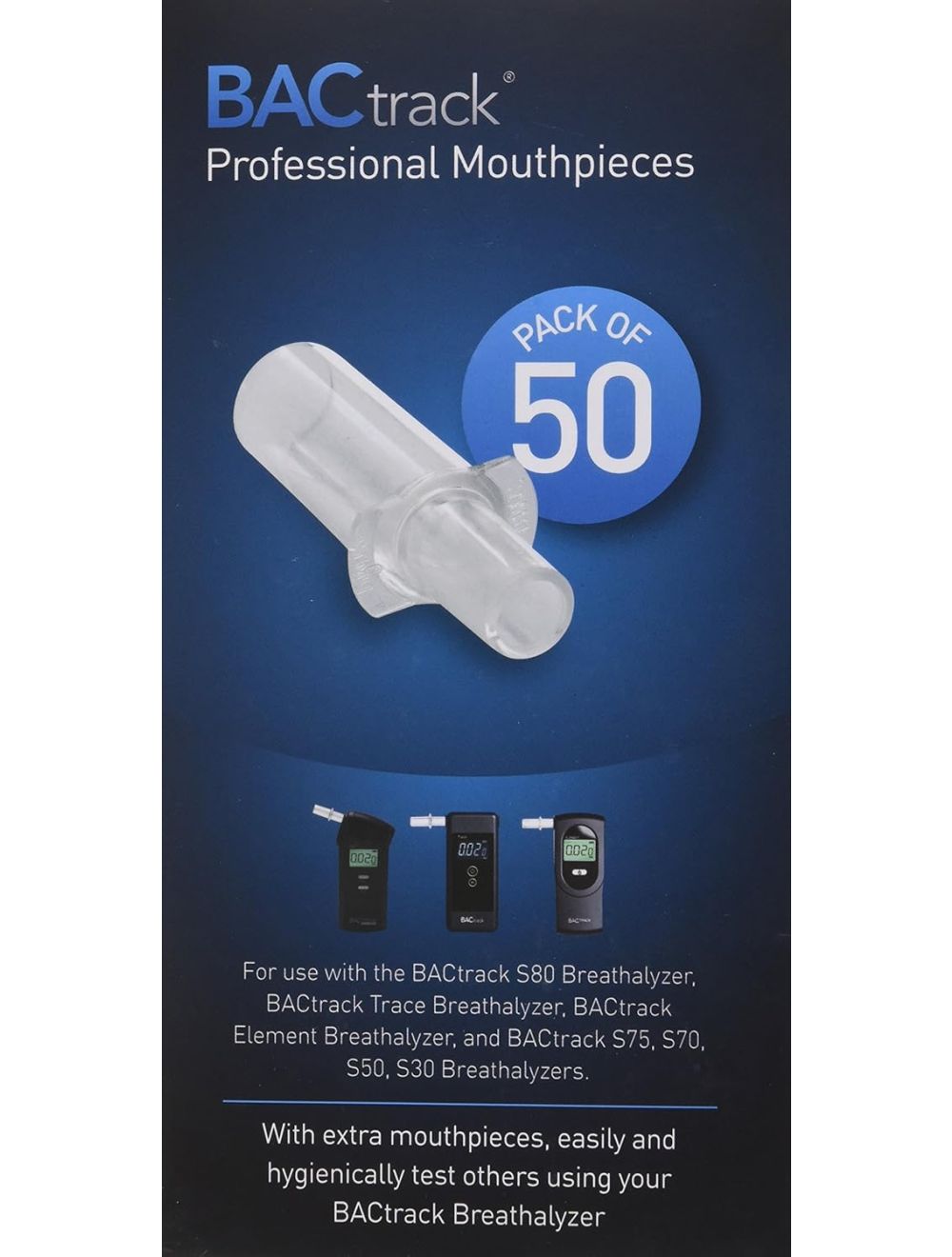 BACtrack Professional Breathalyzer Mouthpieces 50 Pack