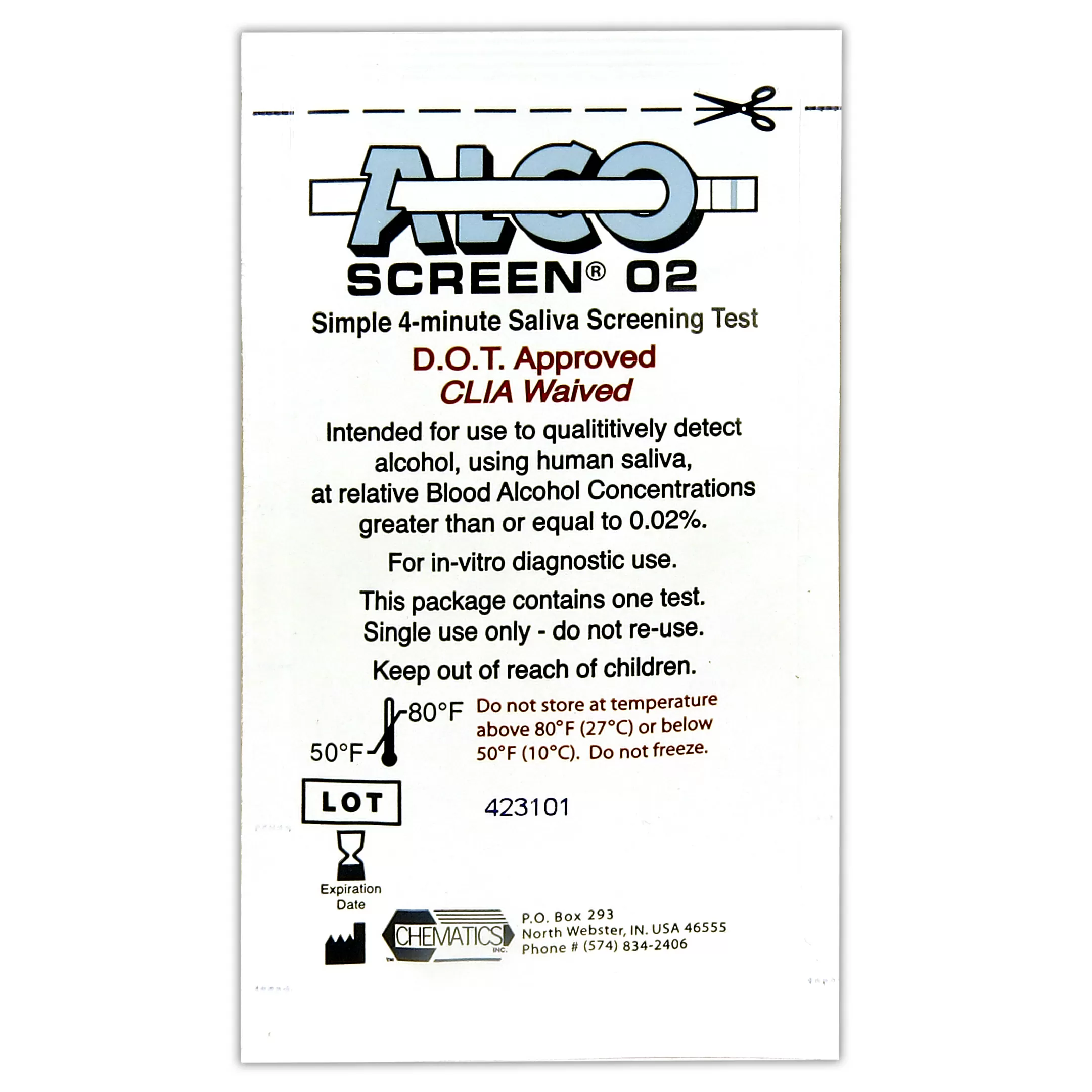 Alco Screen 02 Saliva Test DOT Approved